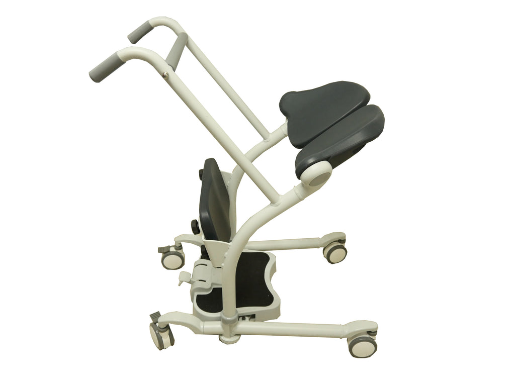 Transfer device with white frame and black seat on a white background