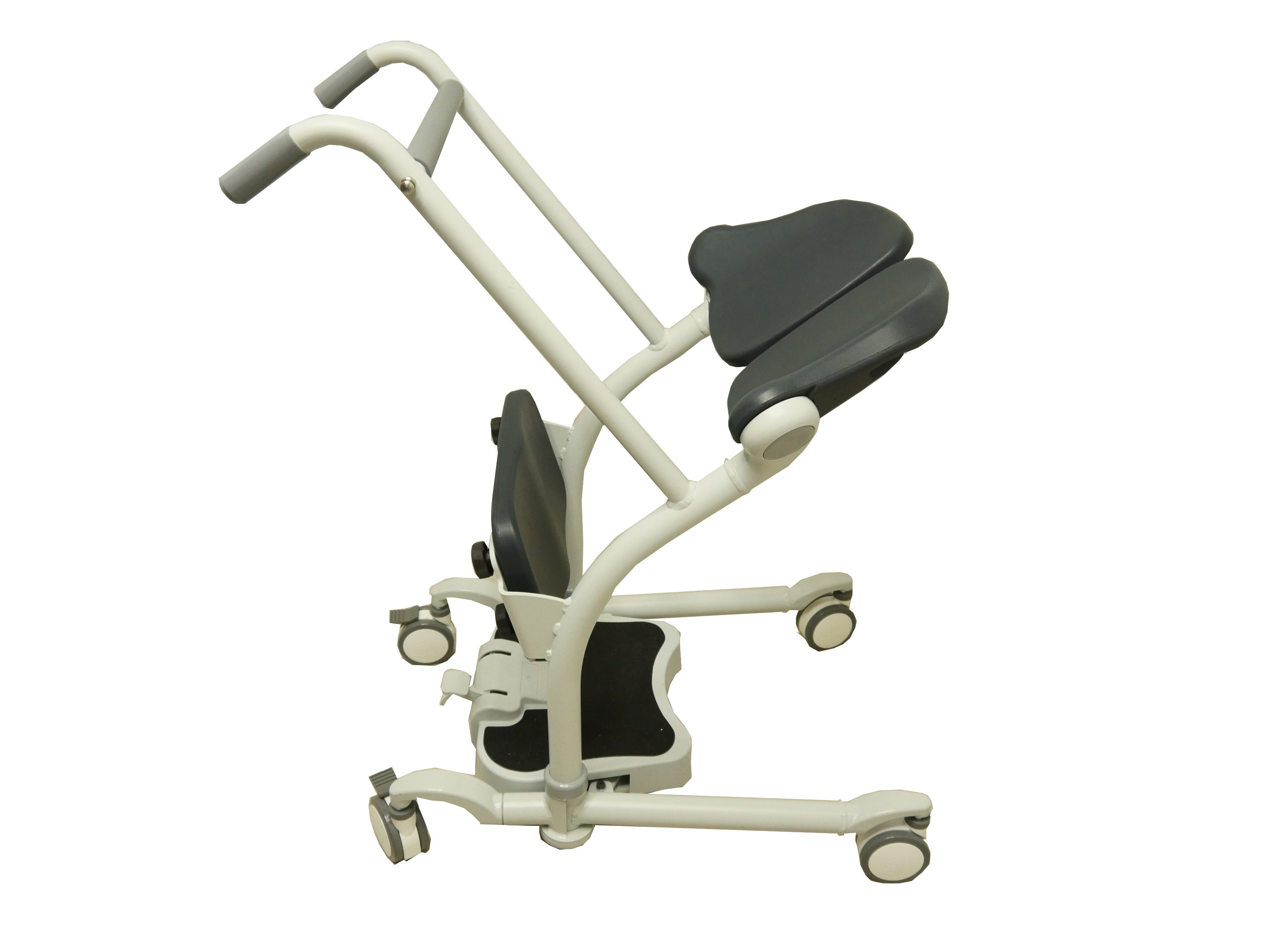 Transfer device with white frame and black seat on a white background